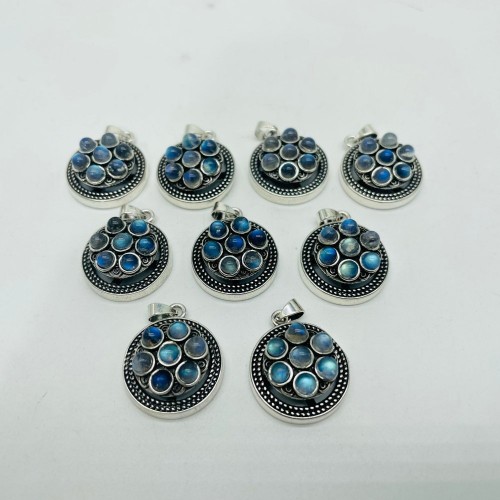 High Quality Labradorite Spin Turntable Pendant Wholesale