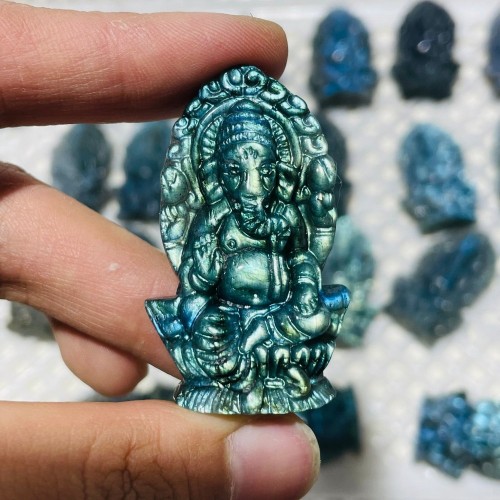 High Quality Labradorite Ganesha Carving Wholesale