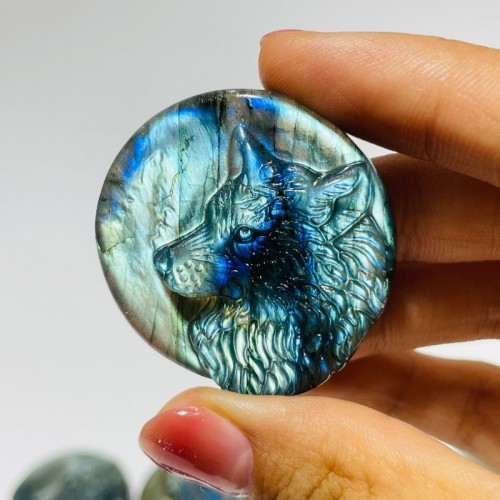 Labradorite Carving Wolf Wholesale