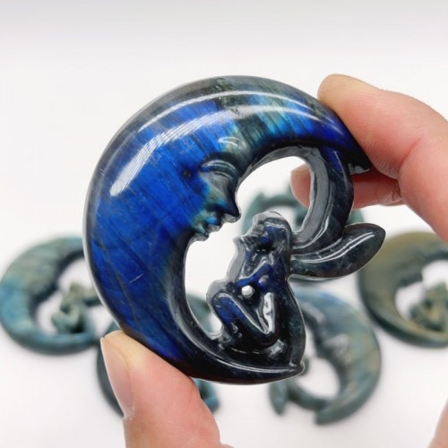 High Quality Labradorite Moon Fairy Carystal Carving Wholesale