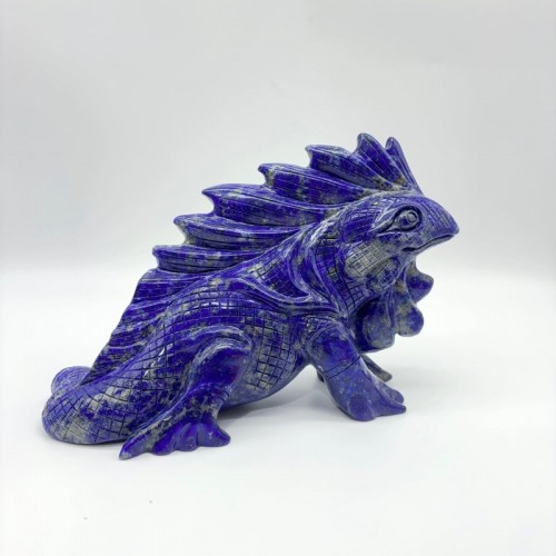 High Quality Lapis Lazuli Chameleon Lizard Carving