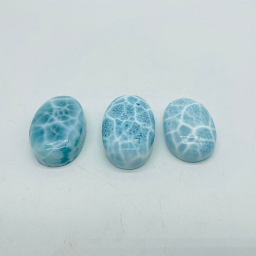 3 Pieces Semicircular Cabochon Larimar DIY Charms Dominican Republic Larimar