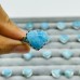 23 Pieces Beautiful Larimar Different Styles 925 Sterling Silver Heart Rings Wholesale