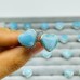 23 Pieces Beautiful Larimar Different Styles 925 Sterling Silver Heart Rings Wholesale