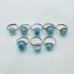 8 Pieces Beautiful Larimar Different Styles 925 Sterling Silver Rings