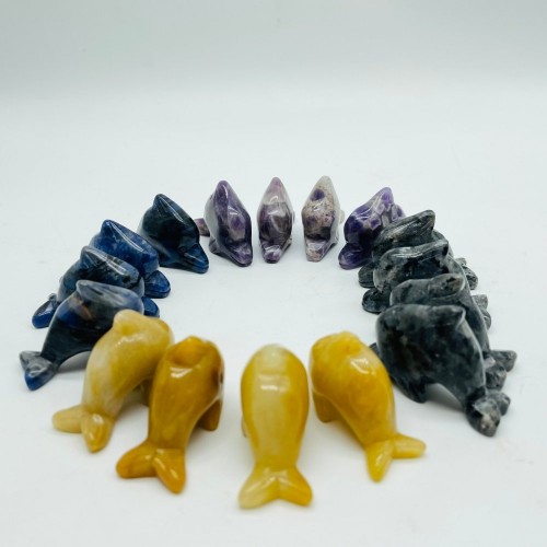 4Types Dolphin Carving Wholesale Chevron Amethyst & Sodalite