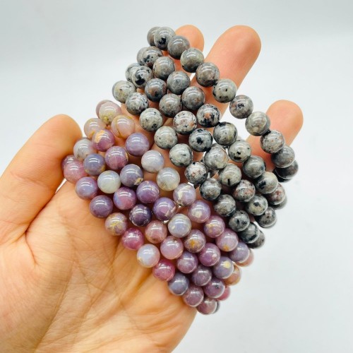 2Types Bracelet Wholesale Purple Rose Quartz Yooperlite