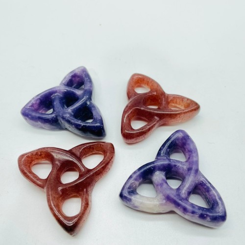 Lepidolite &Strawberry Triangle Circle Quartz Wholesale