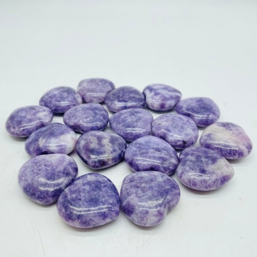 Purple Lepidolite Crystal Heart Wholesale