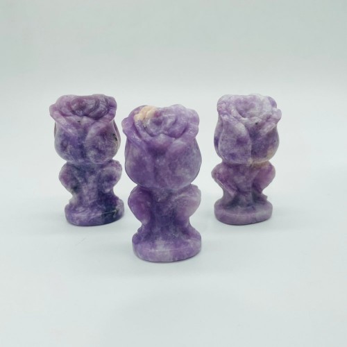 Lepidolite Flower Carving Wholesale