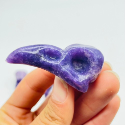 Lepidolite Crow Skull Carving Wholesale