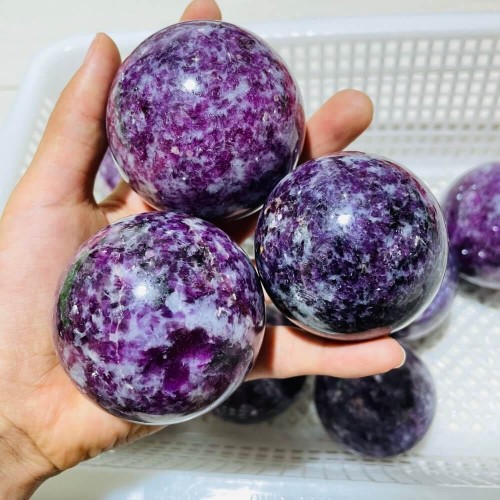 10 Pieces Spark Lepidolite Spheres