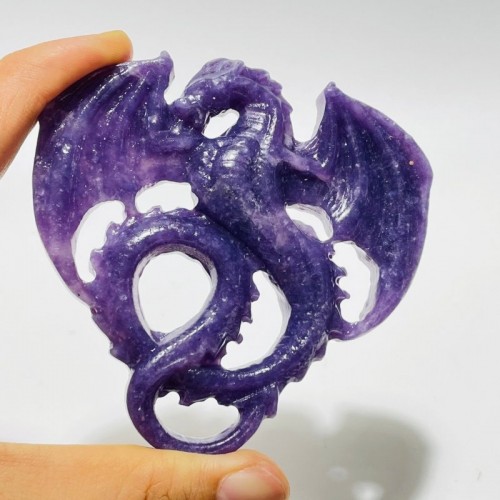 Lepidolite Flying Dragon Carving Wholesale