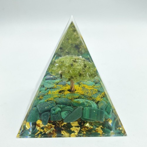 Peridot Malachite Orgone Pyramid Wholesale