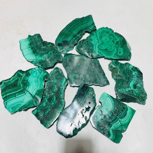 9 Pieces Large Polished Malachite Slab