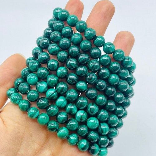 0.3in(8mm) High Quality Malachite Bracelet Wholesale