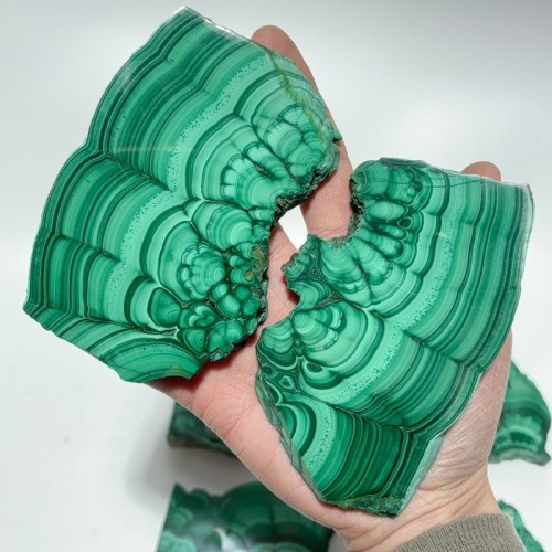 3 Pairs Beautiful Symmetry Malachite Slab