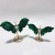 2 Pairs Malachite Butterfly Wing Crystal Carving With Stand