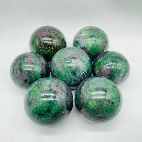 Ruby Mixed Green Mica Spheres Ball Wholesale