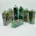 Ruby Mixed Green Mica Four-Sided Fat Tower Points Wholesale