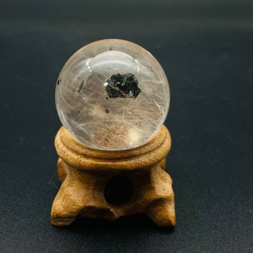 Unique Clear Quartz With Mica And Rutile Sphere