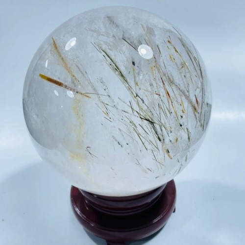 Large Rare Clear Quartz With Mica High Quality Sphere