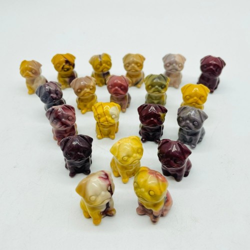 Natural Mookaite Pug Dog Carving Wholesale