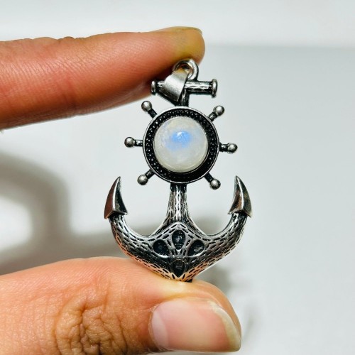 Sri Lanka Moonstone Anchor Shape Pendant Wholesale