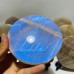 9 Pieces Blue Moonstone Round Plate Home Decoration With Plastic Base