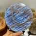 9 Pieces Blue Moonstone Round Plate Home Decoration With Plastic Base