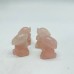 Mini Rabbit Carving Animal Rose Quartz&Moss Agate Wholesale