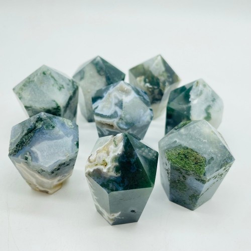 Moss Agate CupCake Shape Tower Points Wholesale