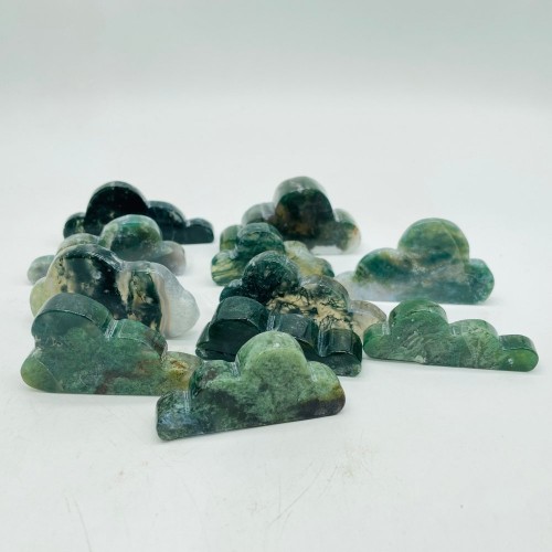 Moss Agate Cloud Carving Wholesale