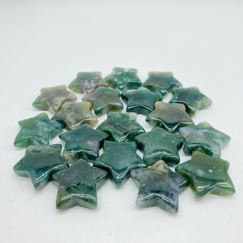 1.2in (30mm) Moss Agate Star Wholesale