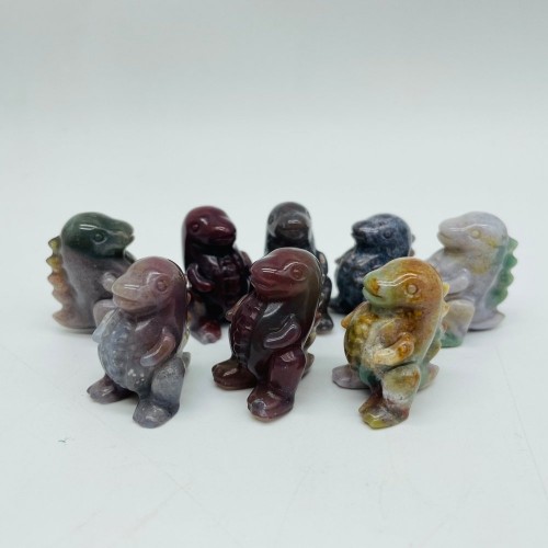 Ocean Jasper & Moss Agate Dinosaur Tyrannosaurus Rex Carving Wholesale