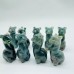 Moss Agate Alpaca Carving Animal Wholesale