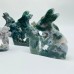 Moss Agate Rabbit Carving Wholesale