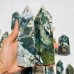 19 Pieces Fat Moss Agate Crystal Tower Points