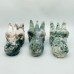 3 Pieces Moss Agate Dragon Head