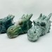 3 Pieces Beautiful Moss Agate Dragon Head