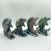 4 Pieces Moss Agate Dolphin Carving