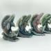 4 Pieces Moss Agate Dolphin Carving