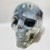 Large Geode Druzy Moss Agate Skull Carving