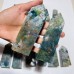 16 Pieces Moss Agate Four-Sided Tower Points