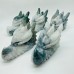 5 Pieces Large Moss Agate Dragon Head Carving