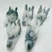 5 Pieces Large Moss Agate Dragon Head Carving