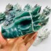 17 Pieces Moss Agate Dragon Head Carving