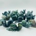 17 Pieces Moss Agate Snails Carving