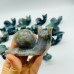 17 Pieces Moss Agate Snails Carving