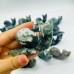 17 Pieces Moss Agate Snails Carving